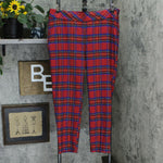 Charter Club Women's Plaid Ankle Pants Red 18