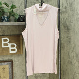 Peace Love World Women's Tank With Banded Keyhole Neck