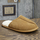 Goodfellow & Co. Mens Alex Scuff Slide Leather Slippers Dark Chestnut Brown S