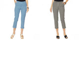 Lemon Way Women's Flawless Twill Pull On Cropped Pants