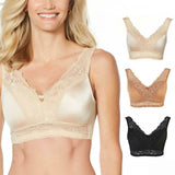 Rhonda Shear 3 Pack Adjustable Back Betty Pin Up Bras Multi 2X