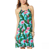 Colleen Lopez Women's Jersey Stretch Floral Print Halter Dress