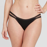 Auden Women's Rib-Knit Cotton Cheeky Underwear 77711393 Black XS