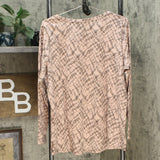 NWT AnyBody Womens 100% Cotton Shibori Long Sleeve Top. A374520-Reg L