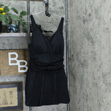 Denim & Co. Women's Beach Ruched Flounce Swim Dress