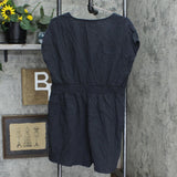 Universal Thread Women's Short Sleeve Kimono Button-Front Romper 565705 Gray L