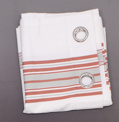 Madison Park Stripe 3M Scotchgard Outdoor Panel Curtain Coral / White 54 X 95
