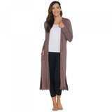 Cuddl Duds Women's Plus Size Softwear Stretch Button Front Maxi Cardigan