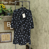 Who What Wear Women's Polka Dot 3/4 Sleeve Shift Dress