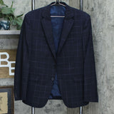 Calvin Klein Men's X-Fit Extra-Slim Stretch Wool Suit Jacket Navy Blue 42S