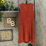 DKNY Women's Faux Suede Seamed Fit Flare Dress