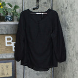 Isaac Mizrahi Live! Plus Size Clip Dot Blouse With Ladder Lace Trim