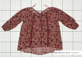 Knox Rose Women's Lace Trim Floral Blouse Red Small