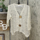 Nina Leonard Women's Coconut Button Bolero Sweater With Tank Top