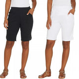 Quacker Factory Women's Set Of Two Sparkle And Shine Knit Shorts