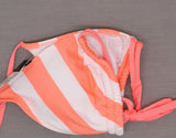 Mossimo Womens Striped Triangle Bikini Swim Top Hot Coral Medium