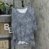 LOGO by Lori Goldstein Women's Printed Rayon 230 Top with Hi-Low Hem