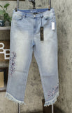 DG2 by Diane Gilman Women's Tall Embellished Fringe Hem Cropped Jeans