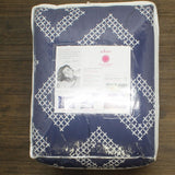 Martha Stewart Diamond Coast 4-Piece Comforter Set Navy Blue Twin / Twin XL