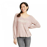 Knox Rose Women's Radiate Love Long Sleeve Scoop Neck Top