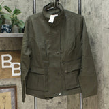 Peace Love World Women's Peplum Military Jacket