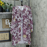 LOGO by Lori Goldstein Women's Printed Chiffon Duster Kimono