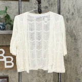 Nina Leonard Women's Plus Size Elbow Sleeve Crochet Bolero Topper
