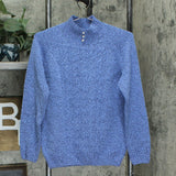 Karen Scott Petite Marled Button Neck Cable Knit Sweater