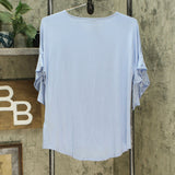 DG2 by Diane Gilman Women's Ruffle Sleeve Dolman Top