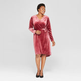 Ava & Viv Women's Plus Size Velour Wrap Dress