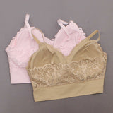 Rhonda Shear 2 Pack Lace Leisure Bras With Removable Pads Nude/ Pink Medium