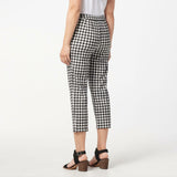 Joan Rivers Women's Petite Gingham Signature Pull On Crop Pants