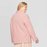 Ava & Viv Women's Plus Size Mock Neck Sherpa Pullover