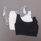 Rhonda Shear 3 Pack Body Bras With Removable Pads Black/ Leopard/ White Small