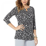 IMAN Women's Global Chic Luxury Resort 3/4-Sleeve Keyhole Tunic Top