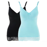 Rhonda Shear Women's Plus Size 2 Pack Pin Up Camisoles With Lace Trim