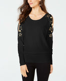 Thalia Sodi Women's Embellished Split Sleeve Sweater. 100028957 Black XS