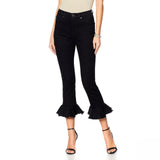 DG2 by Diane Gilman Women's Petite Ruffle Hem Cropped Jeans