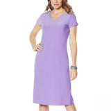 Antthony Women's Short-Sleeve V-Neck Jersey Knit Dress