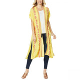 Curations Women's Embroidered Gauze Kaftan Cover Up