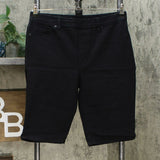 DG2 by Diane Gilman Virtual Stretch Pull On Bermuda Short Black Petite Medium