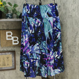 Bob Mackie Women's Plus Size Jungle Print Woven Hi Low Midi Skirt