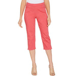 Susan Graver Women's Stretch Twill Pull-On Pants With Button Detail