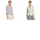 Prologue Women's 3/4 Sleeve Pleated V-Neck Blouse