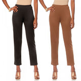 Slinky Brand Women's Plus Size 2 Pack Knit Ponte Skinny Pants