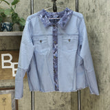 DG2 by Diane Gilman Women's Plus Size Reversible Twill Denim Jacket