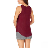 Jane and Bleecker Women's 3 Pack Lounge Tank Tops Plum / Oatmeal / Blue Medium