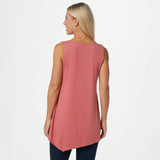 NWT LOGO By Lori Goldstein Plus Heathered Rib Knit Tank With Pocket. A350575 3X