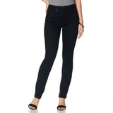 MOTTO Women's Stretch Denim 5 Pocket Straight Leg Jeans Black 10