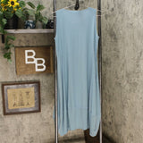 MarlaWynne Women's Matte Jersey Sleeveless Dress With Pockets Sea Blue Small